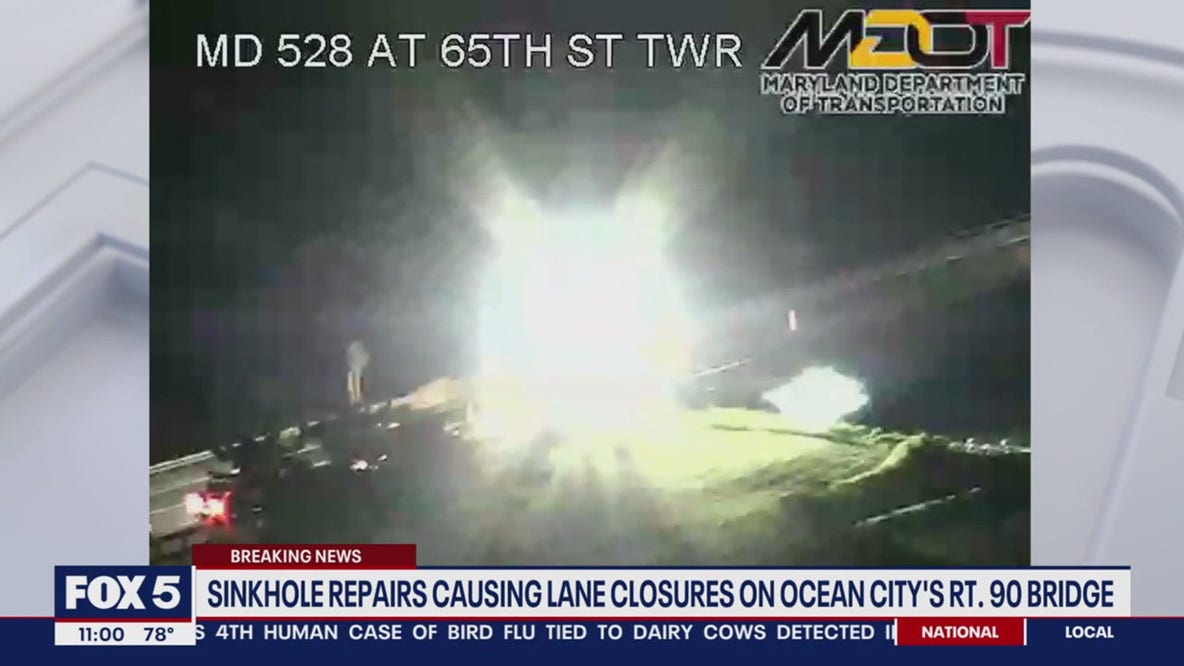 Sinkhole repairs causing lane closures on Ocean City's Rt. 90 Bridge